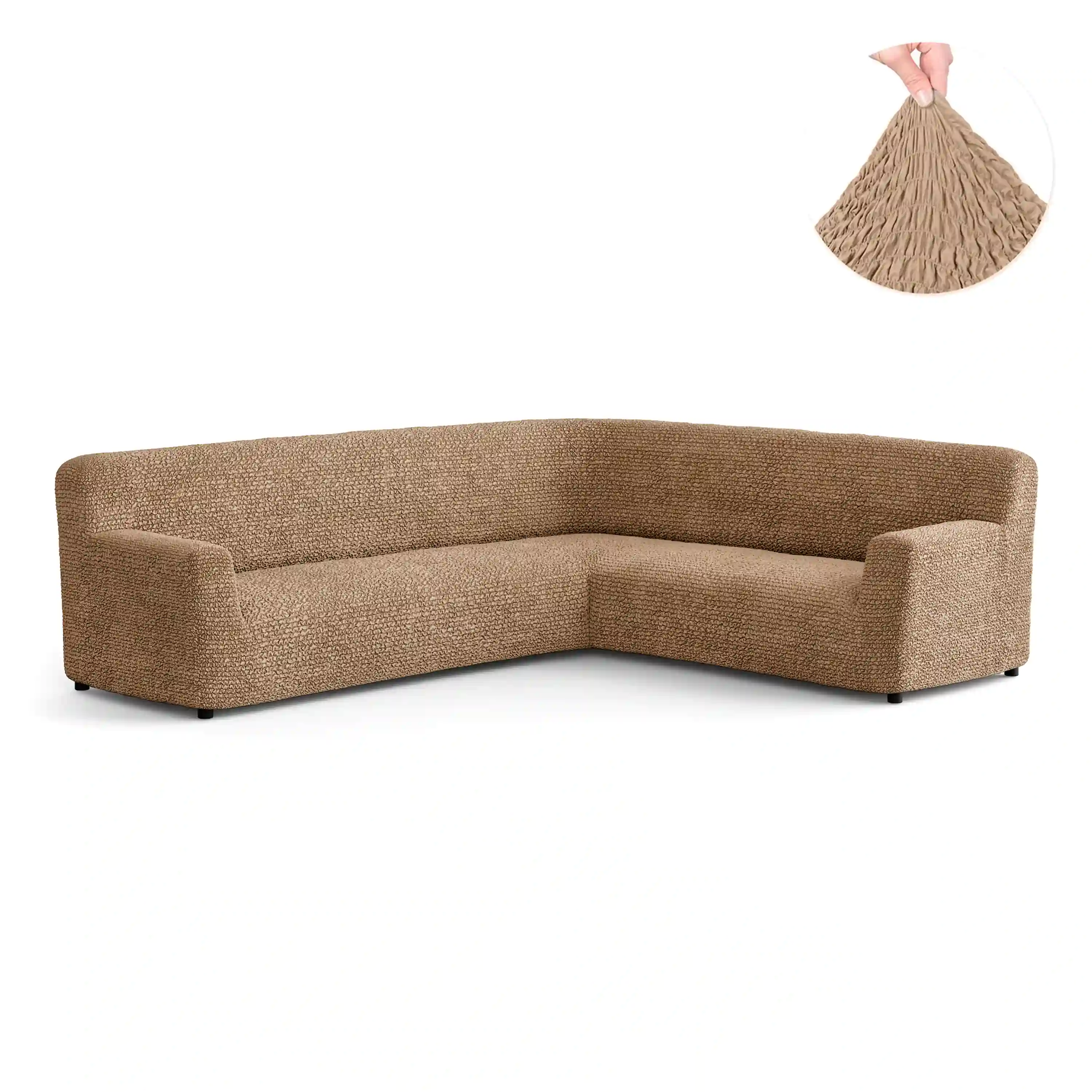 Corner Sofa Cover - Latte, Microfibra